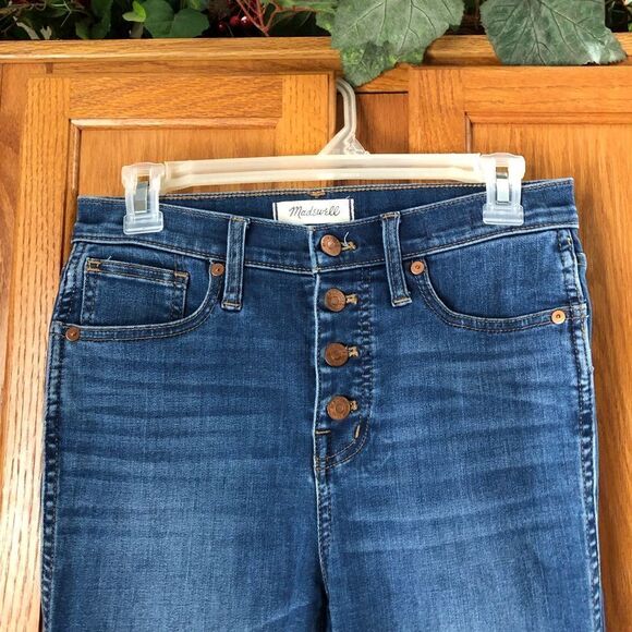 Madewell 10” High Rise Button Fly Skinny Crop Jeans - 26 - Picture 3 of 12